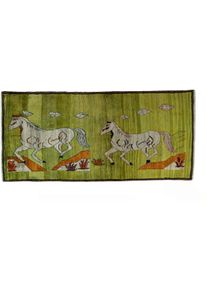 Gabbeh Dywan 100x200 Zielony (Iran) Ręcznie Tkany