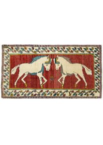 Gabbeh Dywan 220x120 Czerwony (Iran) Ręcznie Tkany