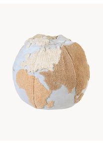 Lorena Canals Puf infantil artesanal World Map Colorido Algodón Ø 50 x Al 45 cm