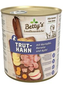Bettys Landhausküche Nassfutter mit Truthahn & Kartoffel, 6x800g