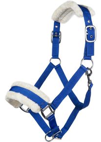 HKM Bischofshofen Halfter, Plüschpolsterung, royalblau, Vollblut