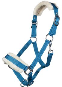 HKM Bischofshofen Halfter, Plüschpolsterung, türkis, Warmblut