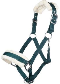 HKM Bischofshofen Halfter, Plüschpolsterung, dunkelgrün, Warmblut
