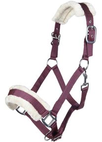 HKM Bischofshofen Halfter, Plüschpolsterung, weinrot, Vollblut