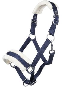 HKM Bischofshofen Halfter, Plüschpolsterung, dunkelblau, Pony