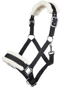HKM Bischofshofen Halfter, Plüschpolsterung, schwarz, Warmblut