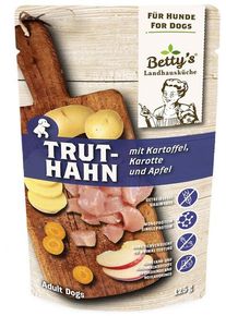 Bettys Landhausküche Nassfutter mit Truthahn & Kartoffel, 10x125g
