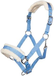 HKM Bischofshofen Halfter, Plüschpolsterung, babyblau, Vollblut