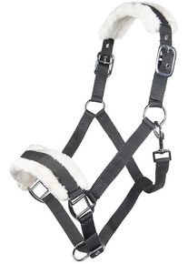 HKM Bischofshofen Halfter, Plüschpolsterung, dunkelgrau, Pony