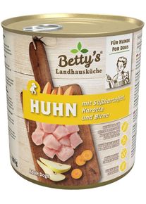 Bettys Landhausküche Nassfutter mit Huhn & Süßkartoffel, 6x800g