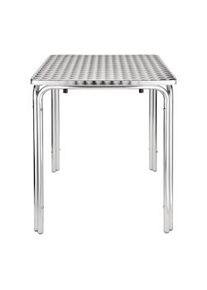 Mesa quadrada empilhável em aço inoxidável de 600mm. Bolero CG837