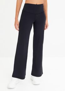 bonprix Mujer, Leggings deportivos cómodos con pernera recta y material de secado rápido, negro, 44/46