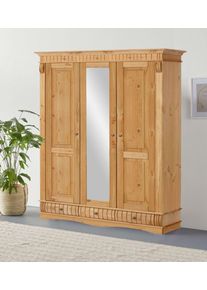 Home Affaire Kleiderschrank »Teresa« 3 Türen, aus massiver Kiefer, Breite 152 cm, mit Spiegel, FSC , Größe B/H/T: 156,4 cm x 193 cm x 59,6 cm