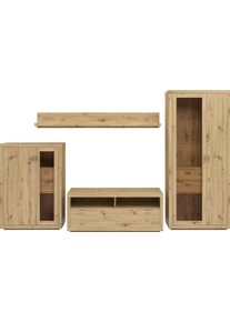 Set One By Musterring Wohnwand »Chandler« in braun, Größe B/H/T: 337 cm cm x 205,4 cm cm x 49,9 cm cm