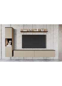 Inosign Wohnwand »PARIS, Vitrine Türanschlag links/rechts wechselbar« Komplett-Set, 3 Stk. tlg., Größe B/H/T: 220 cm cm x 130 cm cm x 33 cm cm