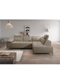 werk2 Ecksofa »Memo Focus-L, elektrisch erweiterbare Sitztiefe um ca. 30 cm, L-Form« Komfort nach Maß: Ausziehbare Sitztiefe, verstellbare...