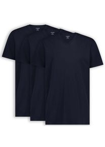 LEBASQ, Mænd, Bluser & t-shirts 'Davis V Neck Long Fit', Navy, Størrelse L