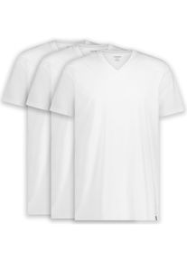 LEBASQ, Mænd, Bluser & t-shirts 'Davis V Neck Long Fit', Hvid, Størrelse XXL