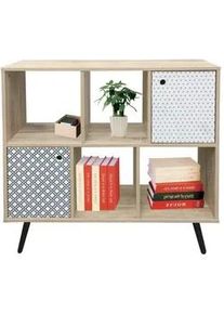 Livetastic Sideboard , Multicolor, Weiß, Eichefarben , Holzwerkstoff , 98.5x87x29 cm , Kleinmöbel, Kommoden, Sideboards