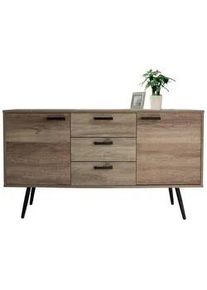 Livetastic Sideboard , Braun , Holzwerkstoff , 2 Fächer , 3 Schubladen , 150x84x39.5 cm , Kleinmöbel, Kommoden, Sideboards