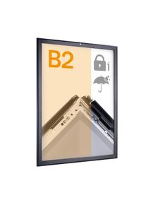 1 Marco abatible B2, cierre con llave, impermeable, negro, aluminio