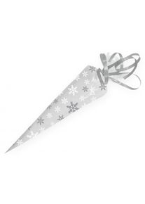 20 coni regalo fiocchi di neve con nastro