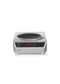 Wok a induzione Hendi con padella wok con coperchio Profi Line in acciaio inox e 3500W