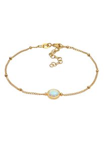 Elli - Palla Catena Elegante con Opale sintetico in Argento placcato oro 925 Bracciali e Braccialetti 1 pieces female