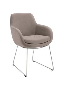 Musterring, Esszimmerstuhl &raquo;Tavia&laquo; (Set) 2 Stk., taupe + Edelstahl geb&uuml;rstet, B/H/T: 62 cm x 86 cm x 66 cm, taupe + Edelstahl geb&uuml;rstet