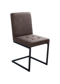 K+w Komfort & Wohnen K+W Komfort & Wohnen, Freischwinger () 1 Stk.Freischwingergestell aus Vierkantrohr schwarz, hoher Sitzkomfort, coffee 78, coffee 78