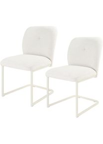 Tom Tailor HOME, Freischwinger &raquo;PEBBLE CHAIR&laquo; (Set) 2 Stk.Esszimmerstuhl, Freischwinger, 140 kg belastbar, Rundrohrgestell, Light Pearl/Off-White + 