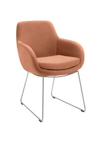 Musterring, Esszimmerstuhl &raquo;Tavia&laquo; (Set) 2 Stk., orange + Edelstahl geb&uuml;rstet, B/H/T: 62 cm x 86 cm x 66 cm, orange + Edelstahl geb&uuml;rstet