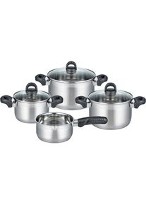 ELO Basic , Topf-Set &raquo;Turmalin&laquo; Set, je 1 Fleischtopf &Oslash; 16/20/24 cm, 1x Stielkasserolle &Oslash; 16 cm, 7 Stk. tlg. Edelstahl 18/10 , edelstahlfarben