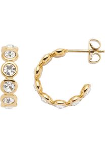 Leonardo, Damen, Paar Creolen &raquo;Ohrringe Cremona&laquo; mit Zirkonia (synth.), gelbgoldfarben-kristallwei&szlig; + kristallwei&szlig;, gelbgoldfarben-kristallwei&szlig; + 