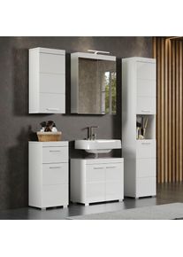 Welltime, Badm&ouml;bel-Set &raquo;Avena&laquo; Set, 5 Stk. tlg., wei&szlig; matt/wei&szlig; Hochglanz, wei&szlig; matt/wei&szlig; Hochglanz