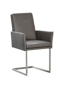 K+w Komfort & Wohnen K+W Komfort & Wohnen , Armlehnstuhl () stabiles Hochkantrohr, Untergestell in Edelstahloptik oder schwarz , granit 83 + Edelstahloptik