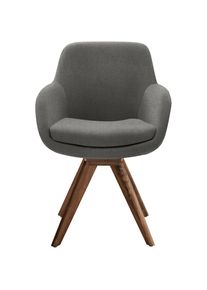 Musterring, Esszimmerstuhl &raquo;Tavia&laquo; (Set) 2 Stk.Stativgestell Wildnussbaum, Drehfunktion optional, diverse Farben, grey + Wild-Nussbau, B/H/T: 62 cm x 