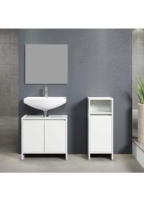 Inosign, Badm&ouml;bel-Set &raquo;Banta&laquo; 3 Stk. tlg., Wei&szlig; Melamin + Grau Melamin, Holzwerkstoff, B/H/T: 107 cm cm x 164 cm cm x 28 cm cm, Wei&szlig; Melamin + Grau 