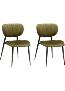 OMG Design, Esszimmerstuhl &raquo;Jona&laquo; (Set) 2 Stk.K&uuml;chenstuhl Polsterstuhl, In drei stilvollen Farben erh&auml;ltlich, Moss + Schwarz, Stoff, B/H/T: 53 cm x 84