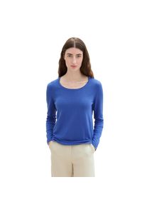Tom Tailor , Damen , Strickpullover, aus Viskose mit Rundhalsausschnitt , preppy jean blue , XXXL(46) , XXXL(46) , Feiner Pullover von Tom Tailor