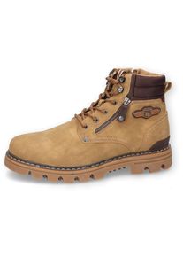Dockers by Gerli , Herren , Schnürboots , Winterstiefel, Freizeitstiefel, Worker-Boots mit modischen Details , camelfarben , 45 , 45 , Schnürboots...