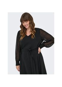 Only CARMAKOMA, Damen, Midikleid &raquo;CARMETTA LIFE LS KNEE DRESS WVN&laquo; Sommerkleid, Black, N-Gr, 50 -N-Gr, Black, Kleid von Only CARMAKOMA