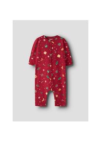 name it , Strampler »NBNVISMAS LS NIGHTSUIT«, mit Weihnachtsmotiv , Jester Red AOP:Xmas AOP Red , N-Gr , 56 -N-Gr , 56 , Schlafanzug von name it...
