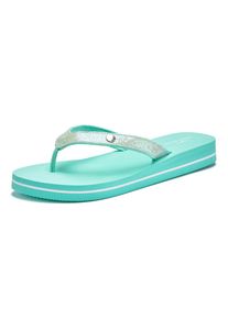Venice Beach, Damen, Badezehentrenner &raquo;Sandale, Pantolette&laquo; Zehentrenner, Badeschuh ultraleicht mit Glitzerband VEGAN, mint, 36, mint, Flip Flop mit 