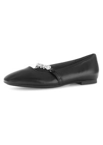 Gabor , Damen , Ballerina , Blockabsatz, Bequemschuh, Flats mit funkelnden Schmucksteinen , schwarz , 36 , 36 , Ballerina in dezenter Karreeform