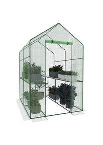 Arreditaly Serra Da Giardino Per Orto Con 4 Ripiani In Metallo Telaio In Acciaio Telo Retinato In Propilene Trasparente Porta Avvolgibile 186x120x190