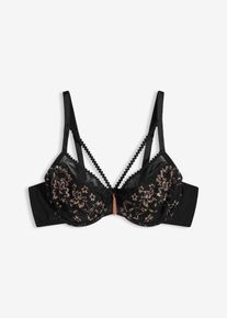 Beugel bh met glanseffect - zwart - maat 70C - bonprix