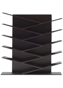 Rebecca Mobili Libreria Scaffale 10 Ripiani Marrone Wenge Legno 160x44,5x22