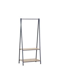 Rebecca Mobili Appendiabiti in Metallo Stand Porta Abiti con 2 Ripiani Nero Beige
