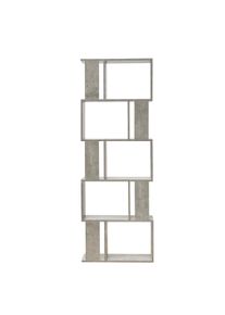 Rebecca Mobili Libreria Moderna Scaffale 5 Ripiani in Legno Grigio da Soggiorno Ufficio